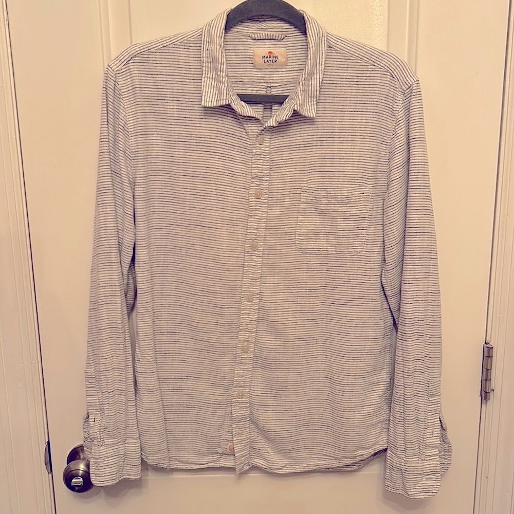 Marine Layer Striped Button Down Shirt Small